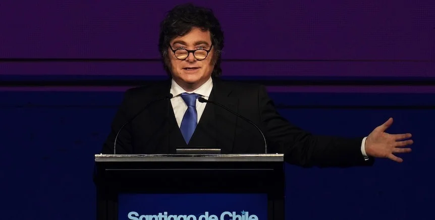 Argentine President Javier Milei speaks
